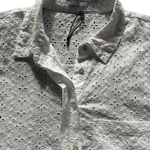 White Cropped Button down Blouse Size XL from Lefties Spain - Picture 4 of 8